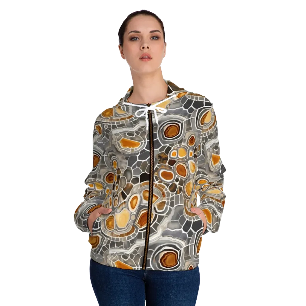 Amber Geode on Women's Full-Zip Hoodie — Front On Person