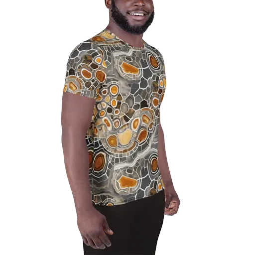 Amber Geode on a Men's Athletic T-Shirt