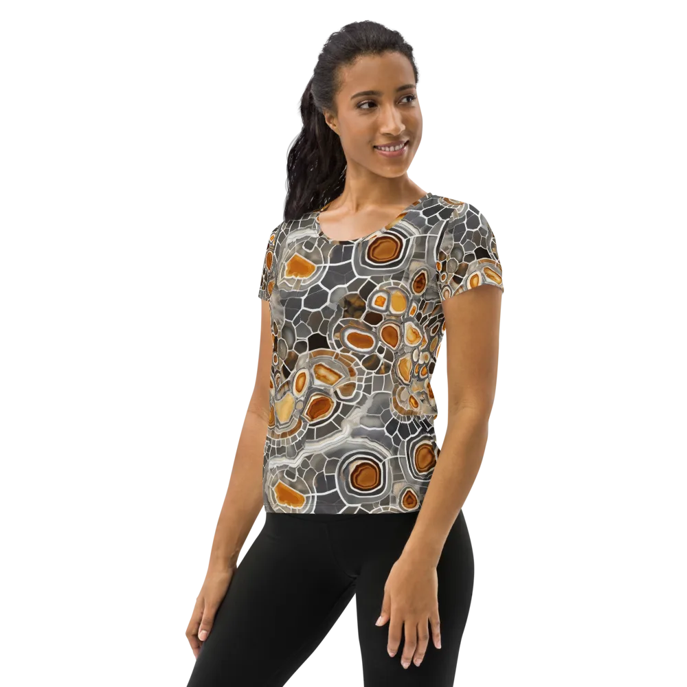 Amber Geode on Women's Athletic T-Shirt — Left