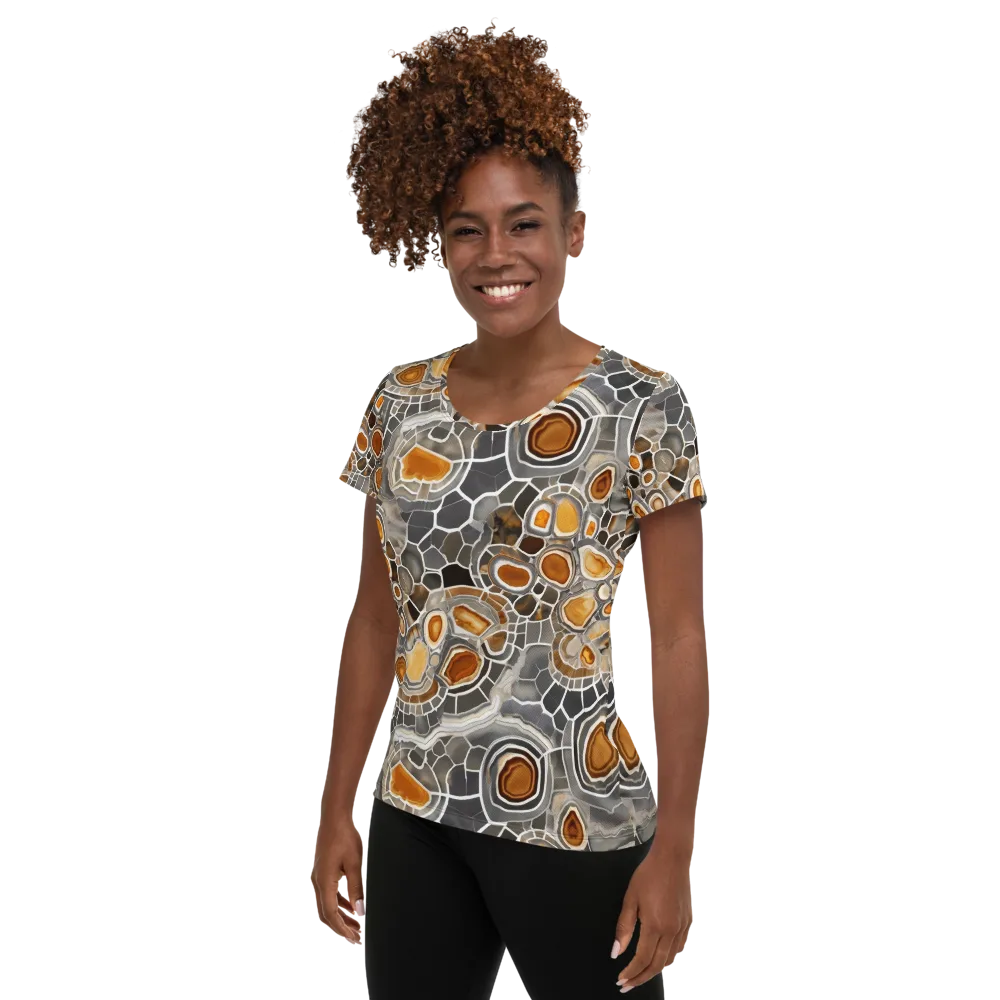 Amber Geode on Women's Athletic T-Shirt — Left