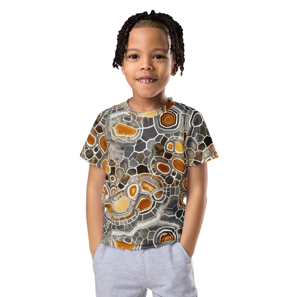 Amber Geode on Kids Crew Neck T-Shirt — Front
