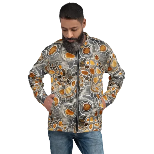 Amber Geode on a Bomber Jacket