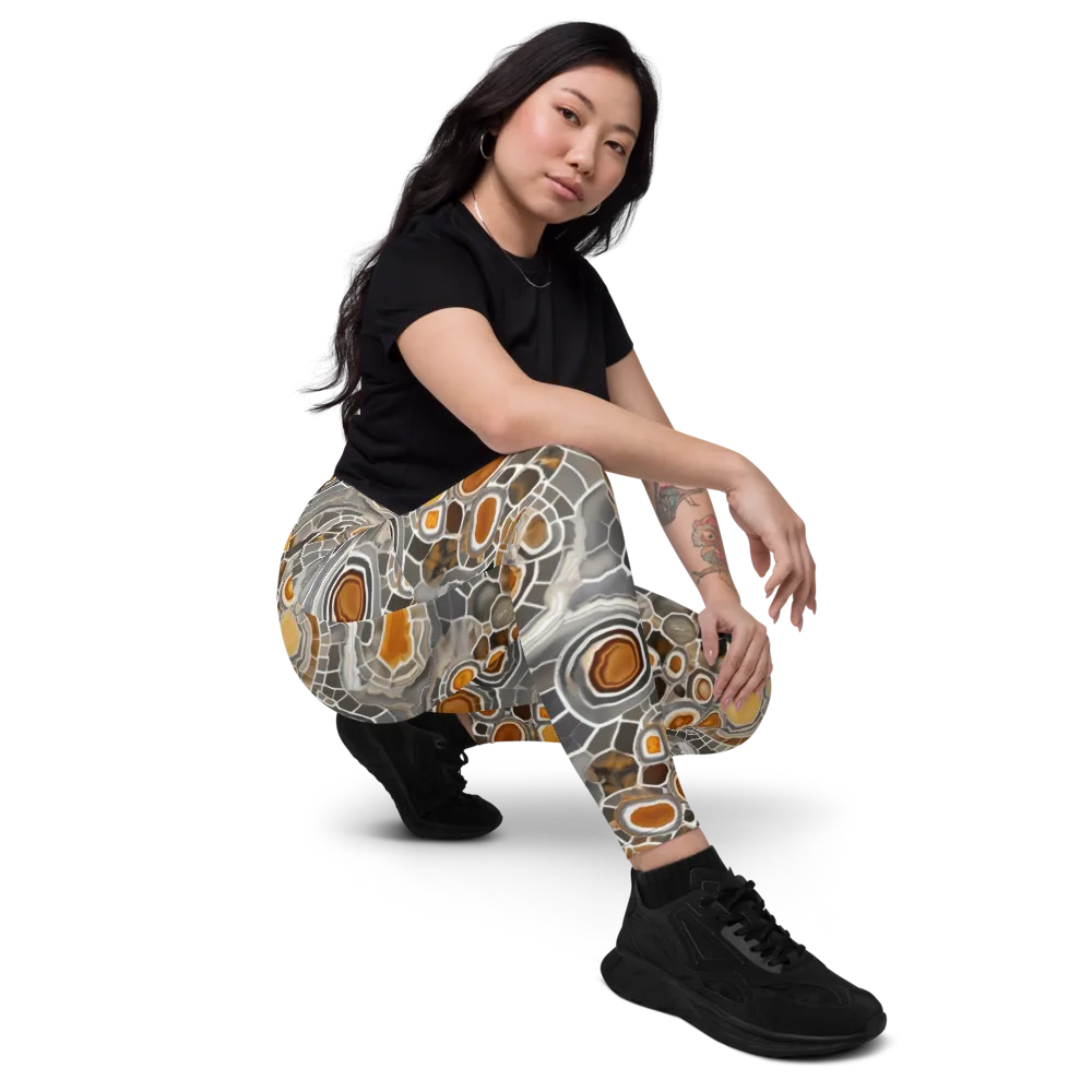 Amber Geode on Leggings with Pockets — Right Front