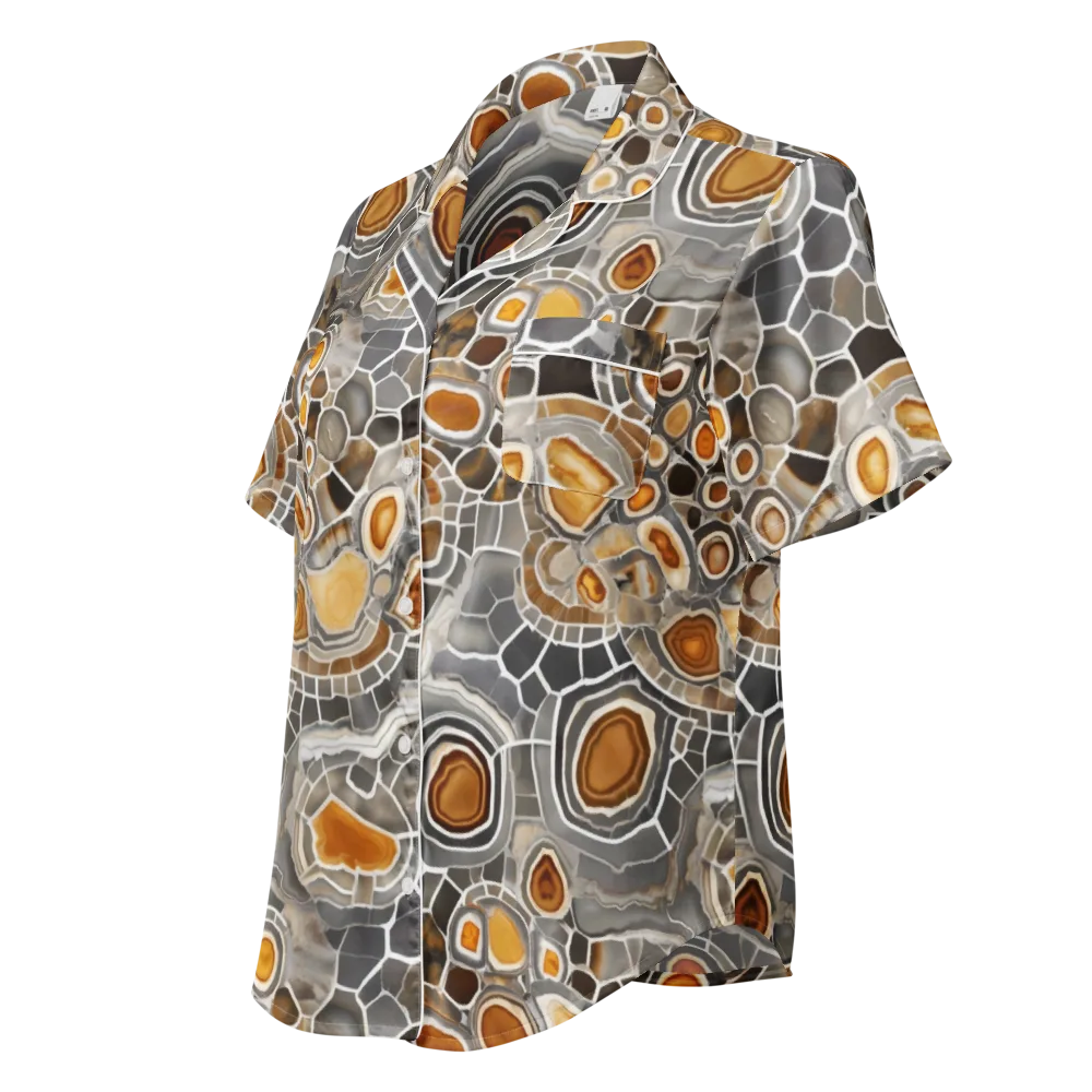 Amber Geode on Women's Short Sleeve Pajama Top — Left Front