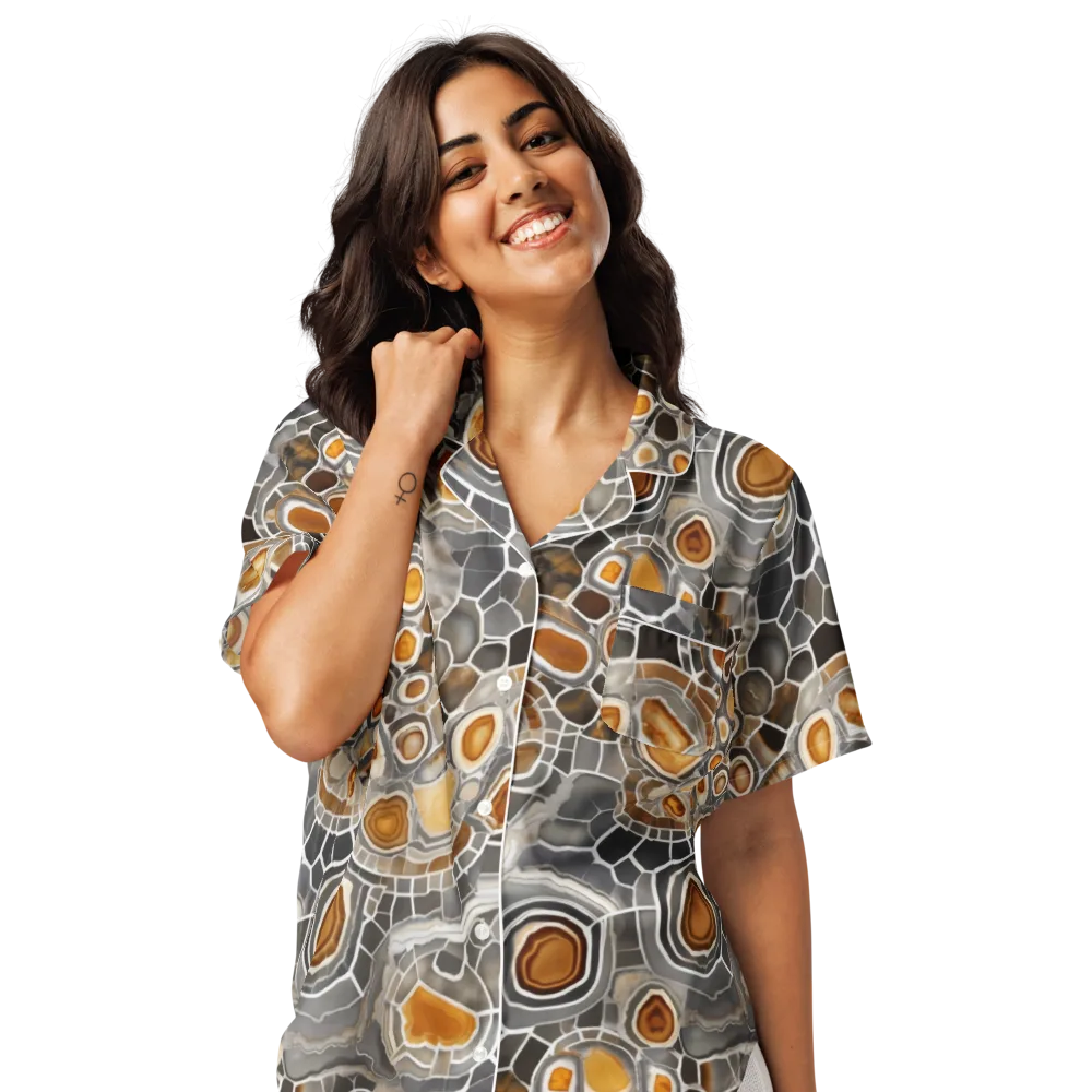 Amber Geode on Women's Short Sleeve Pajama Top — Front