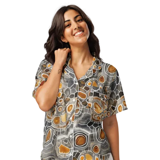 Amber Geode on a Women's Short Sleeve Pajama Top