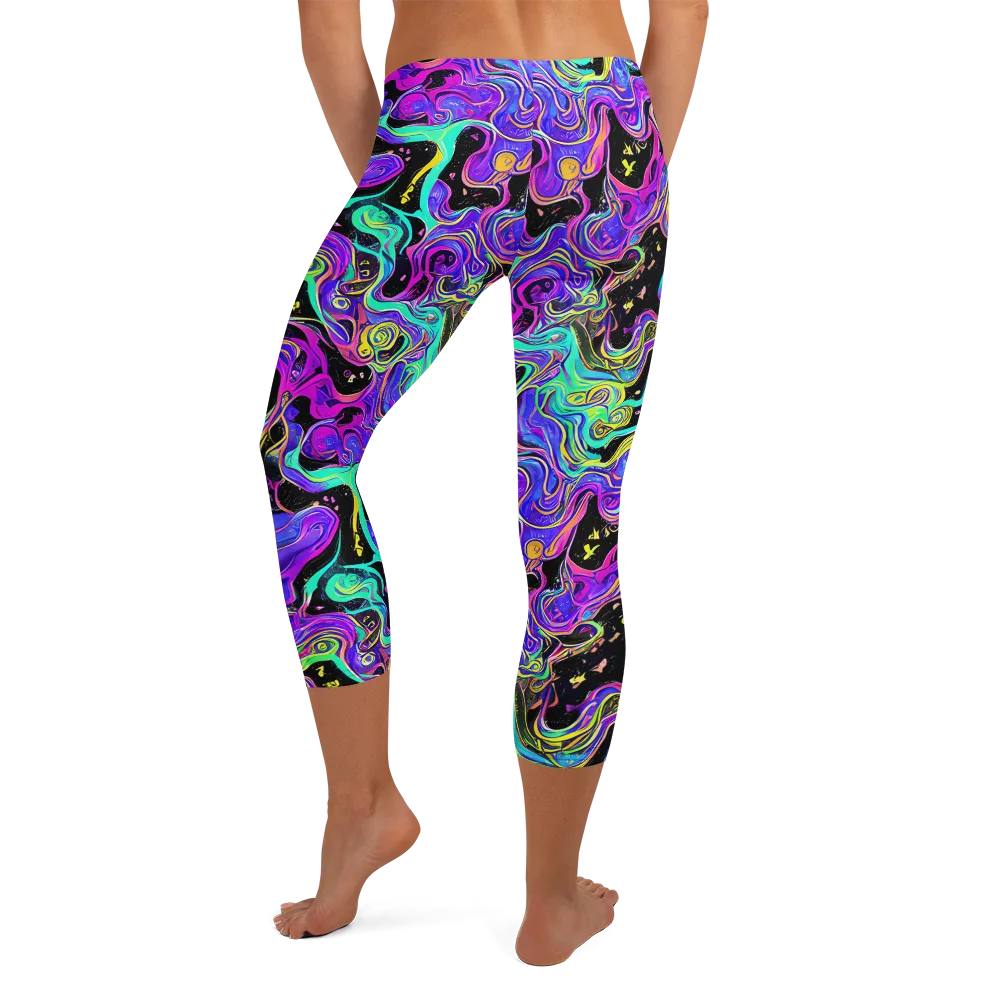 Sonic Swirl on Capri Leggings — Back