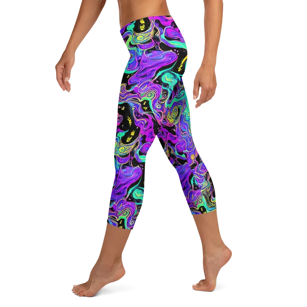 Sonic Swirl on Capri Leggings — Left
