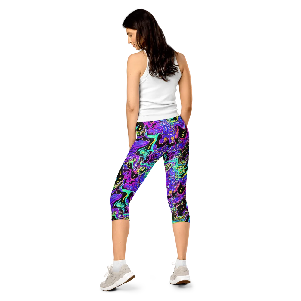 Sonic Swirl on Capri Leggings — Back