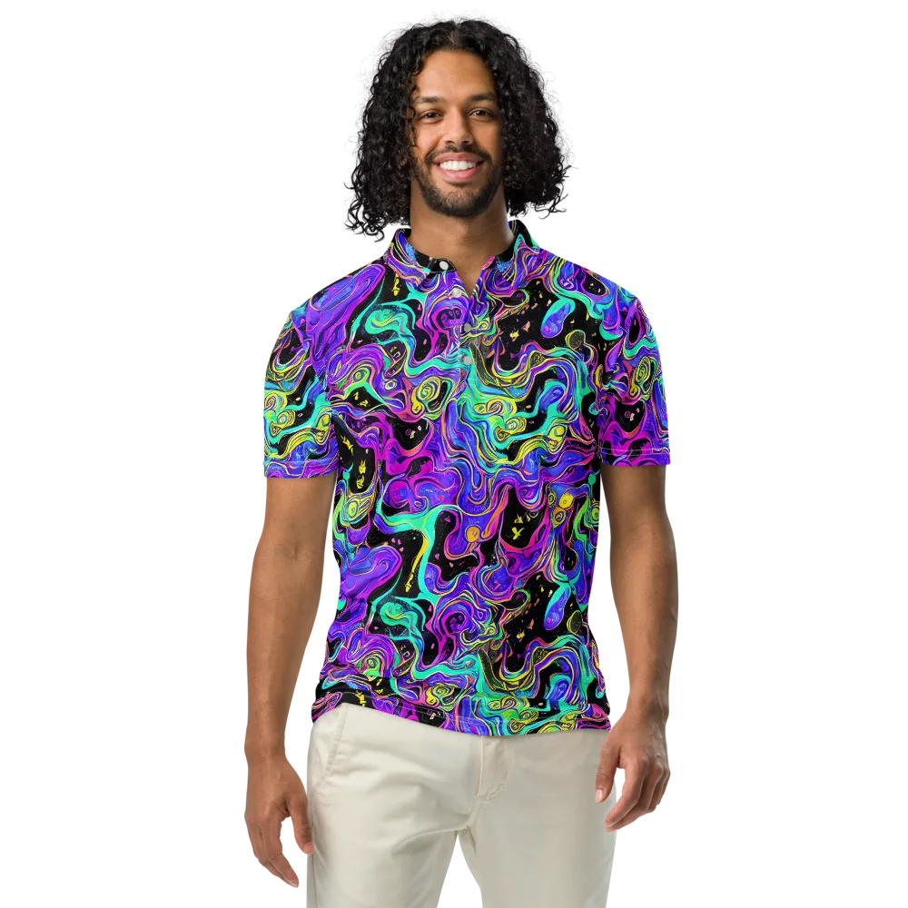 Sonic Swirl on Men's Slim Fit Polo Shirt — Front
