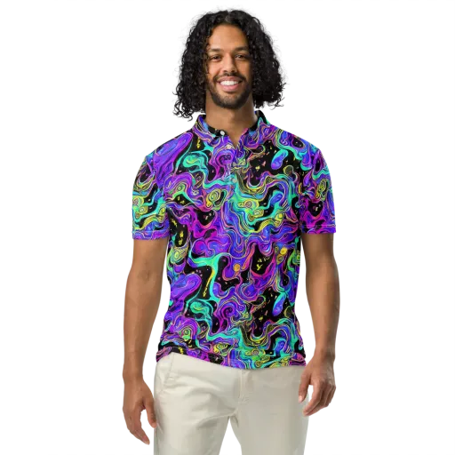 Sonic Swirl on a Men's Slim Fit Polo Shirt