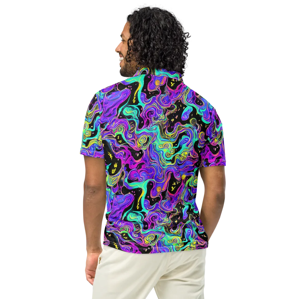 Sonic Swirl on Men's Slim Fit Polo Shirt — Back