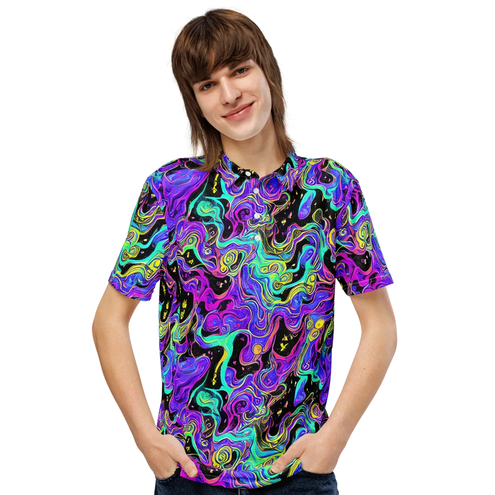 Sonic Swirl on Men's Slim Fit Polo Shirt — Front