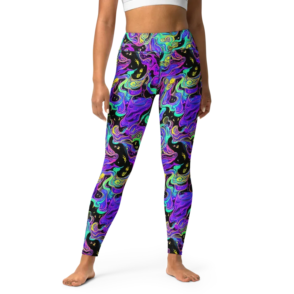 Sonic Swirl on Yoga Leggings — Front