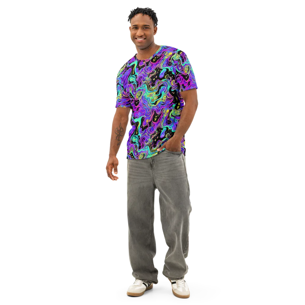 Sonic Swirl on Men's Cotton Crew Neck T-Shirt — Front