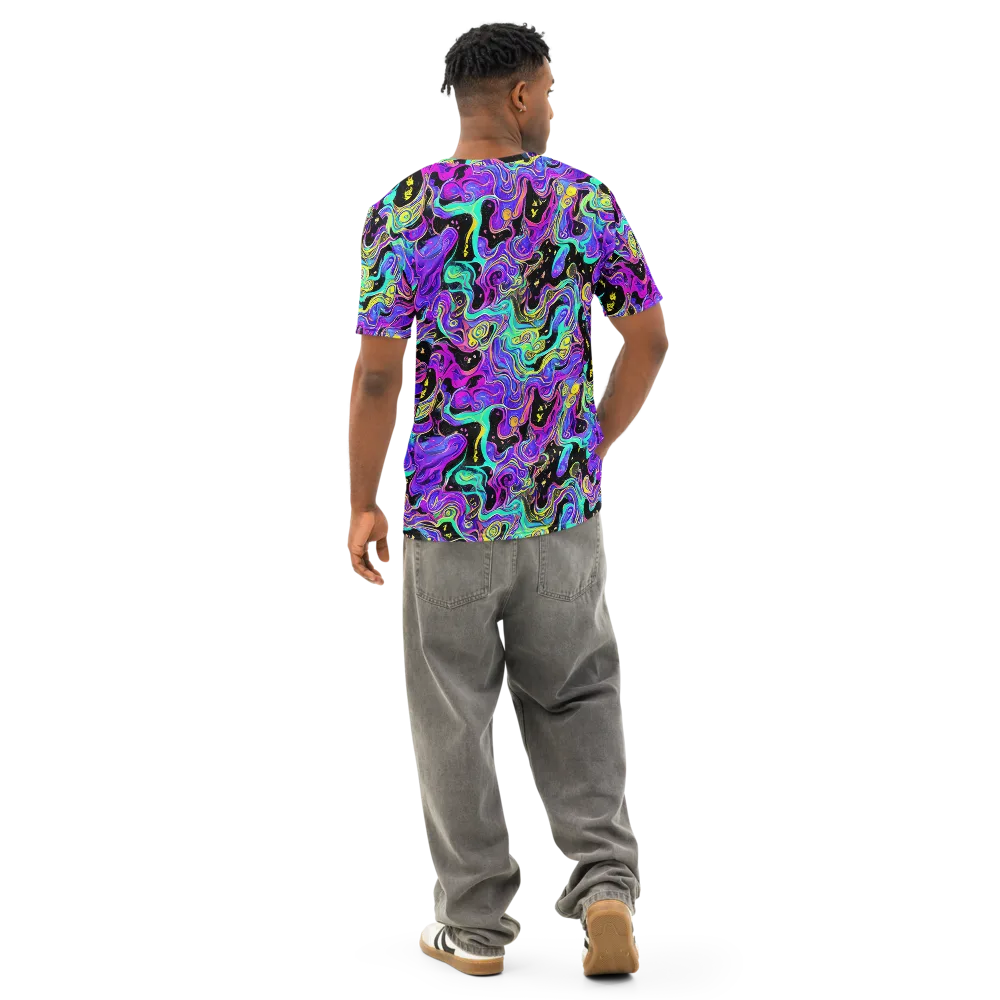 Sonic Swirl on Men's Cotton Crew Neck T-Shirt — Back