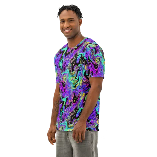Sonic Swirl on a Men's Cotton Crew Neck T-Shirt