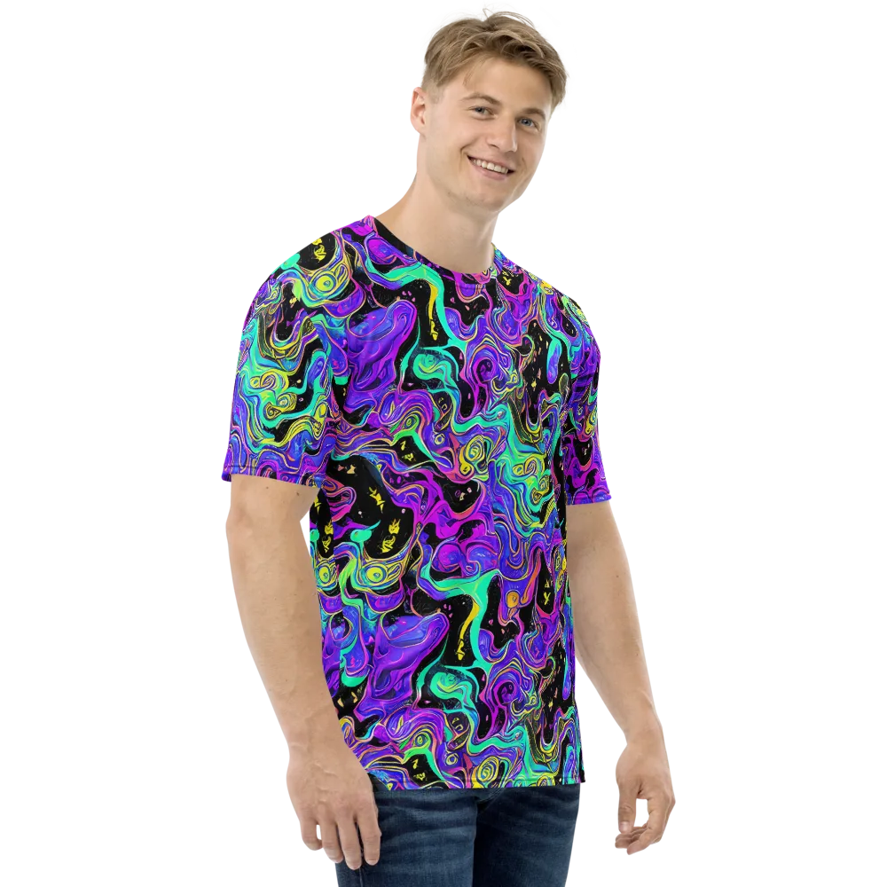 Sonic Swirl on Men's Crew Neck T-Shirt — Right