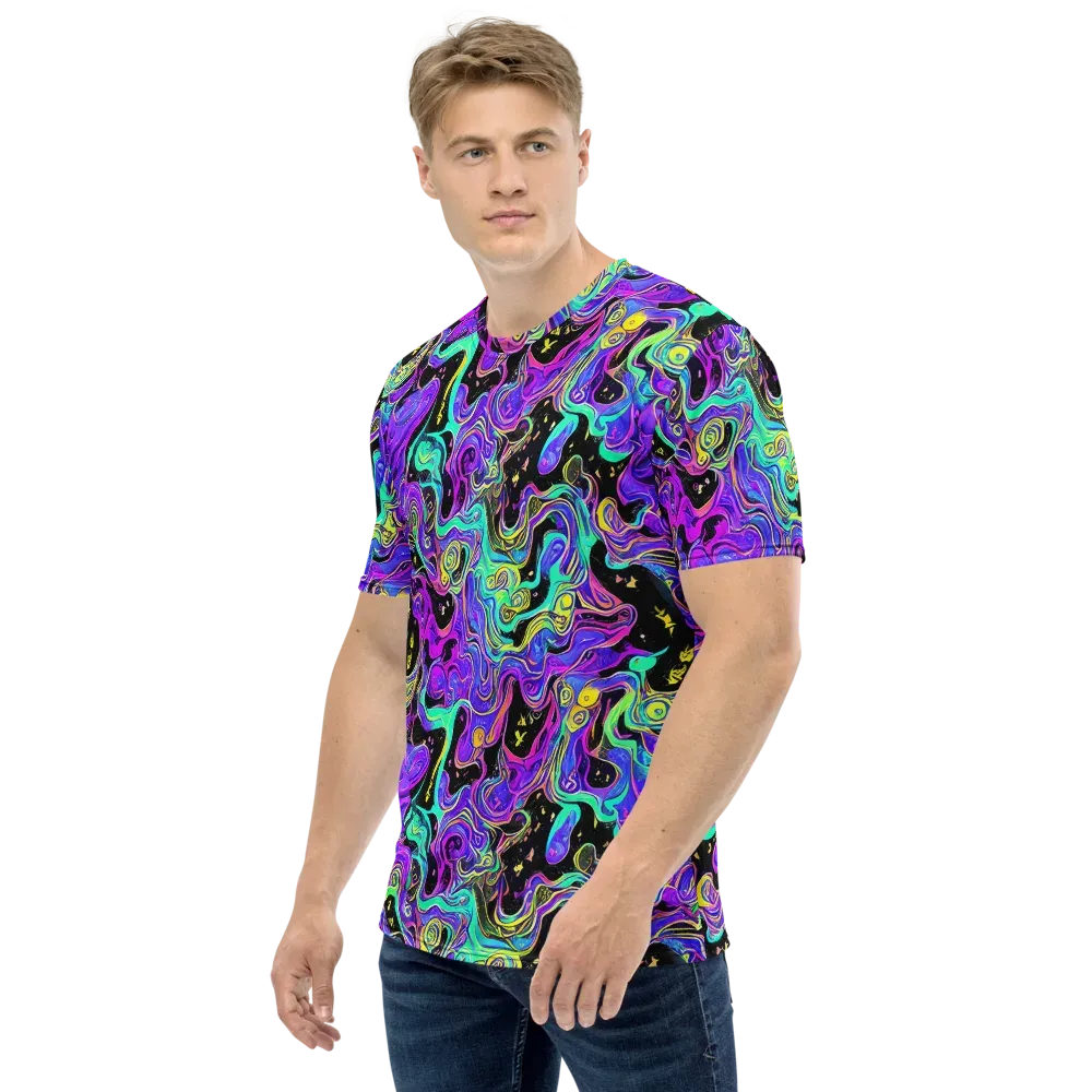 Sonic Swirl on Men's Crew Neck T-Shirt — Left