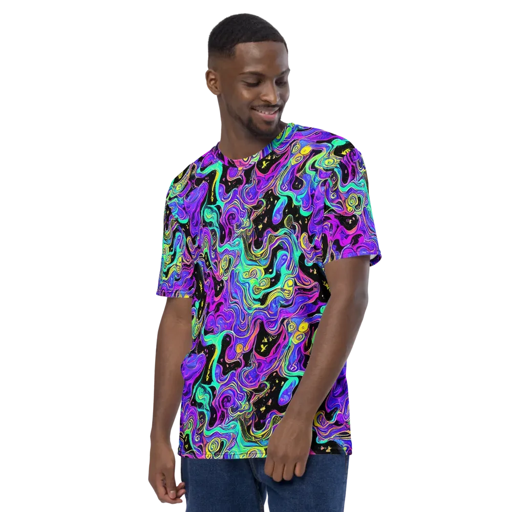 Sonic Swirl on Men's Crew Neck T-Shirt — Left