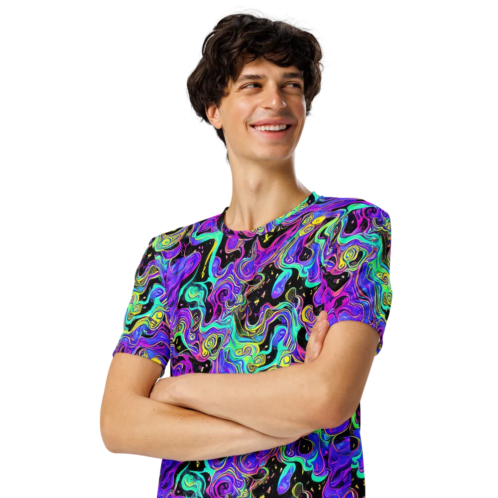 Sonic Swirl on Men's Crew Neck T-Shirt — Left Front