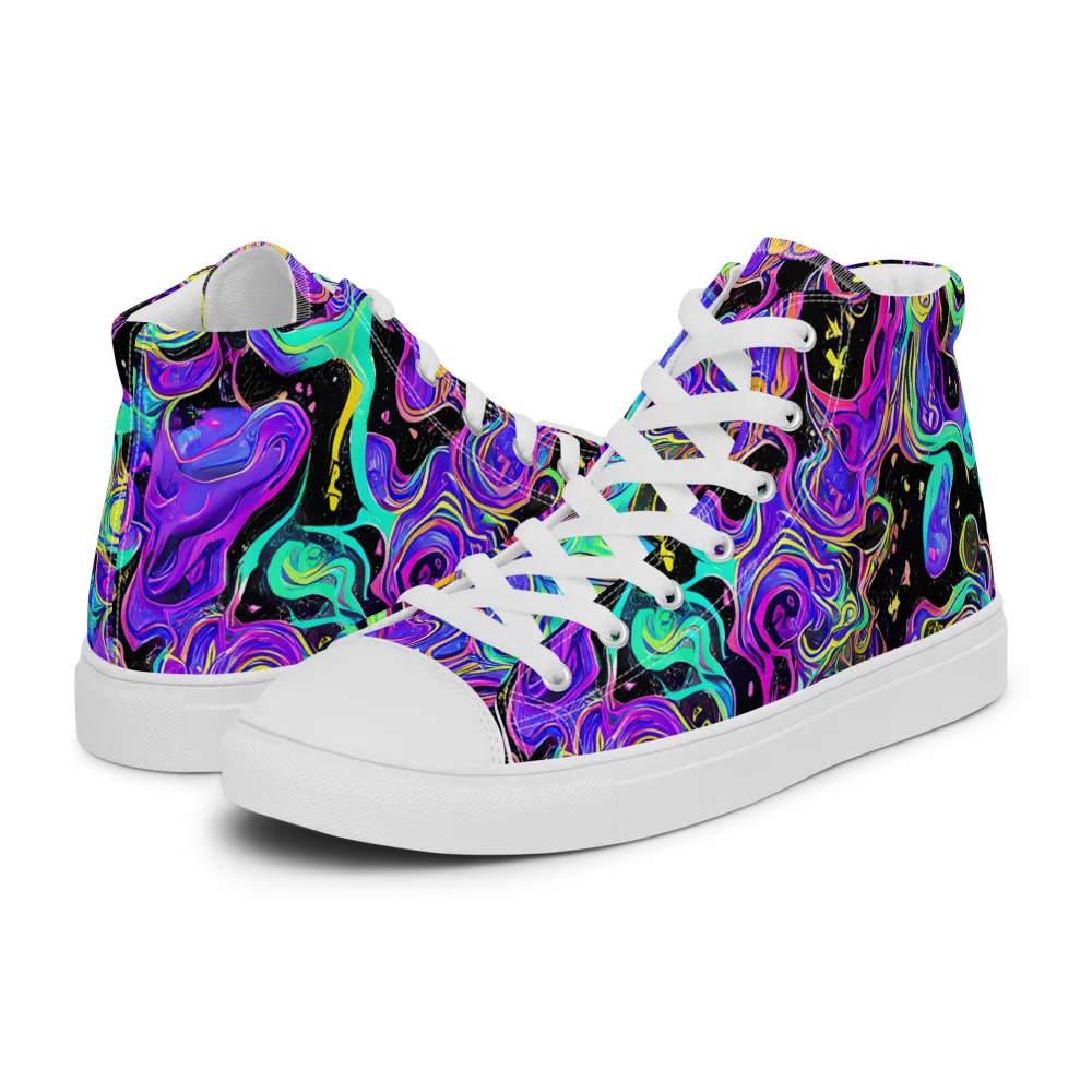 Sonic Swirl on Men's High Top Canvas Shoes — Left