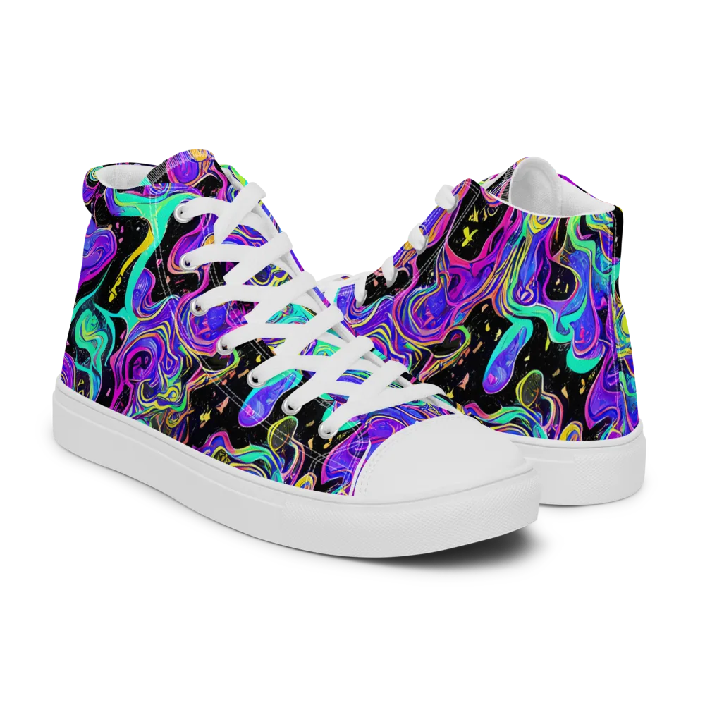 Sonic Swirl on Men's High Top Canvas Shoes — Right