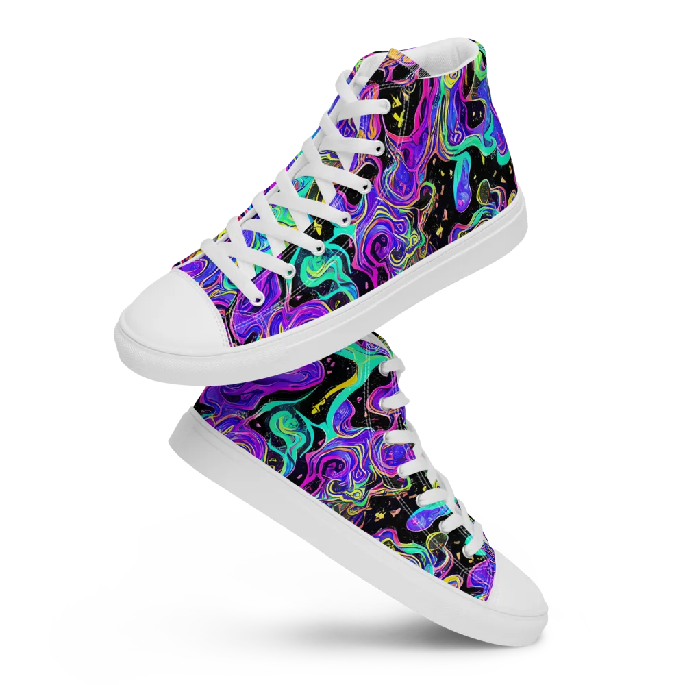 Sonic Swirl on Men's High Top Canvas Shoes — Front