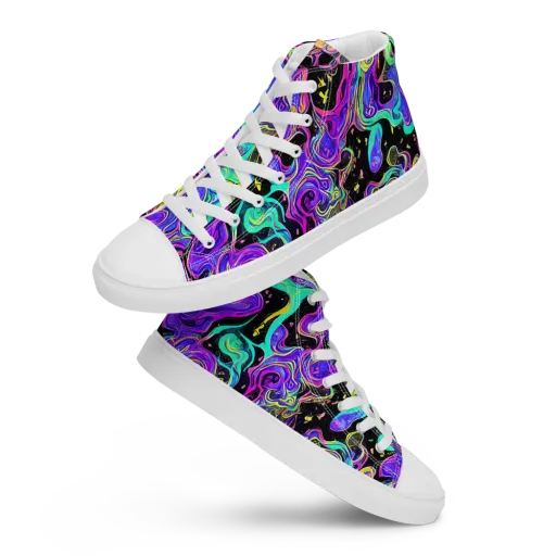 Sonic Swirl on a Men's High Top Canvas Shoes