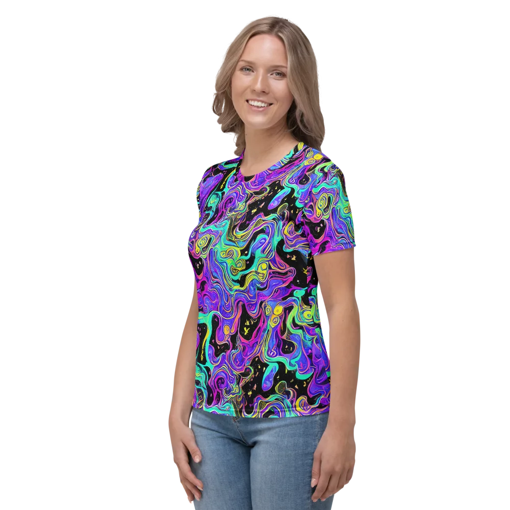 Sonic Swirl on Women's Crew Neck T-Shirt — Left