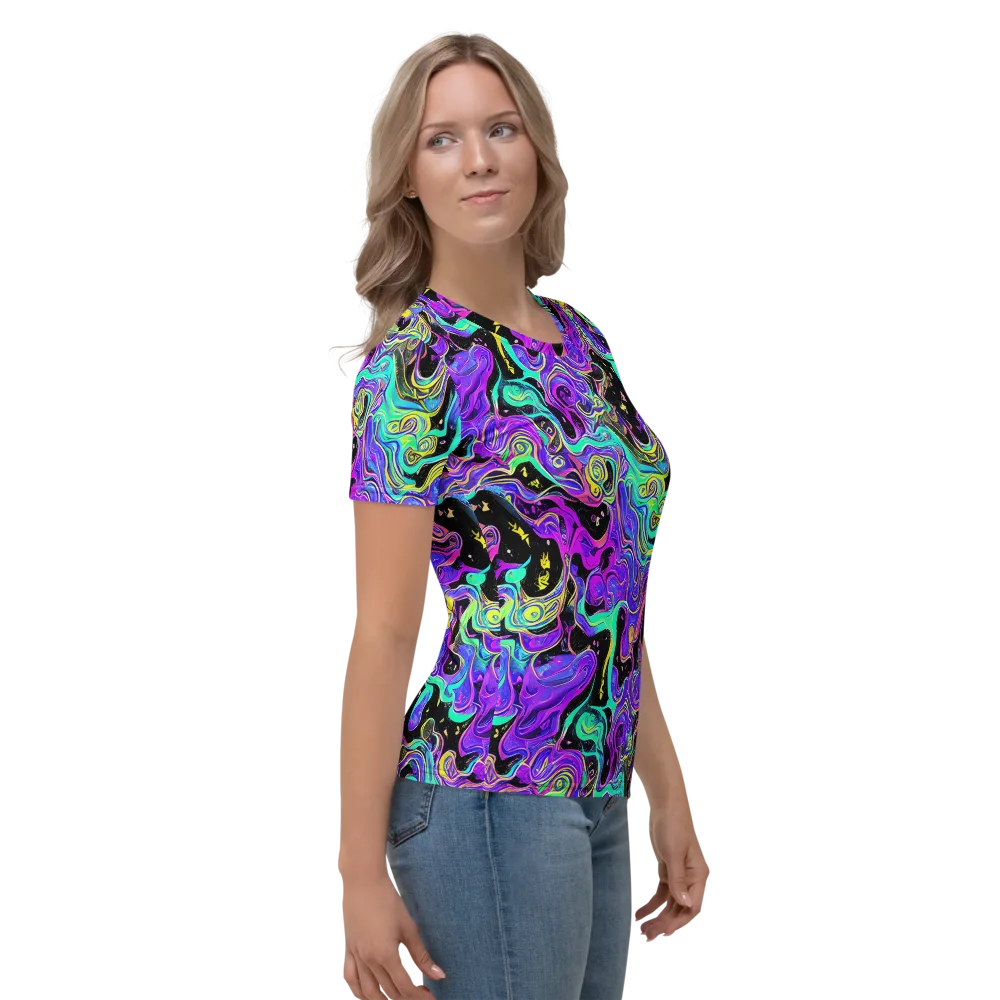 Sonic Swirl on Women's Crew Neck T-Shirt — Right