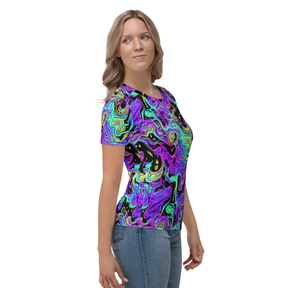 Sonic Swirl on Women's Crew Neck T-Shirt — Right