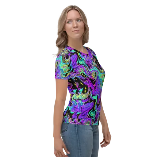 Sonic Swirl on a Women's Crew Neck T-Shirt