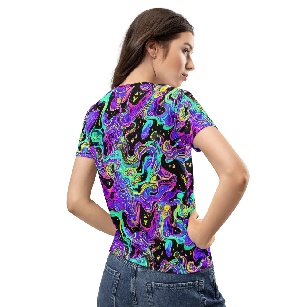 Sonic Swirl on Women's Crew Neck T-Shirt — Back