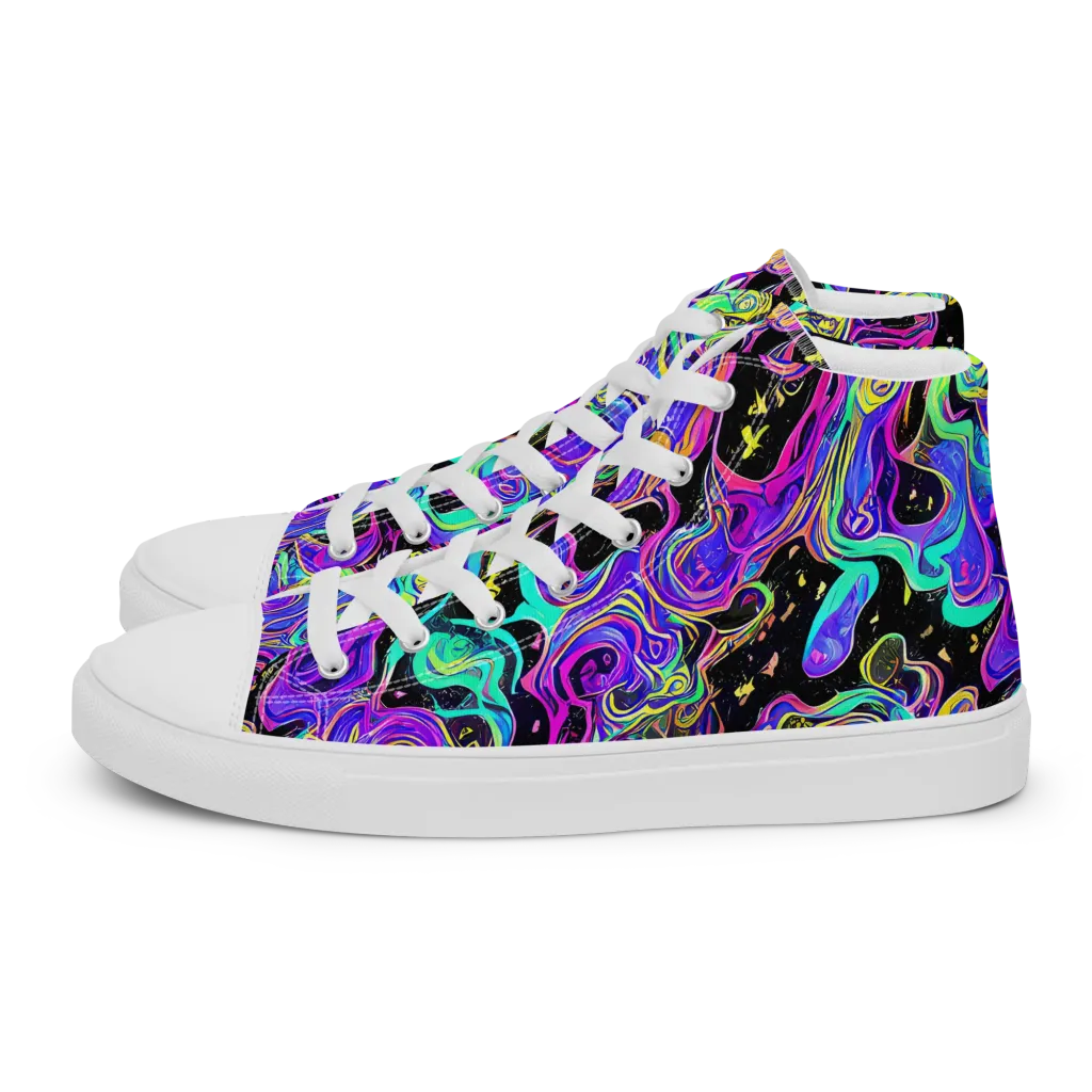 Sonic Swirl on Women's High Top Canvas Shoes — Left
