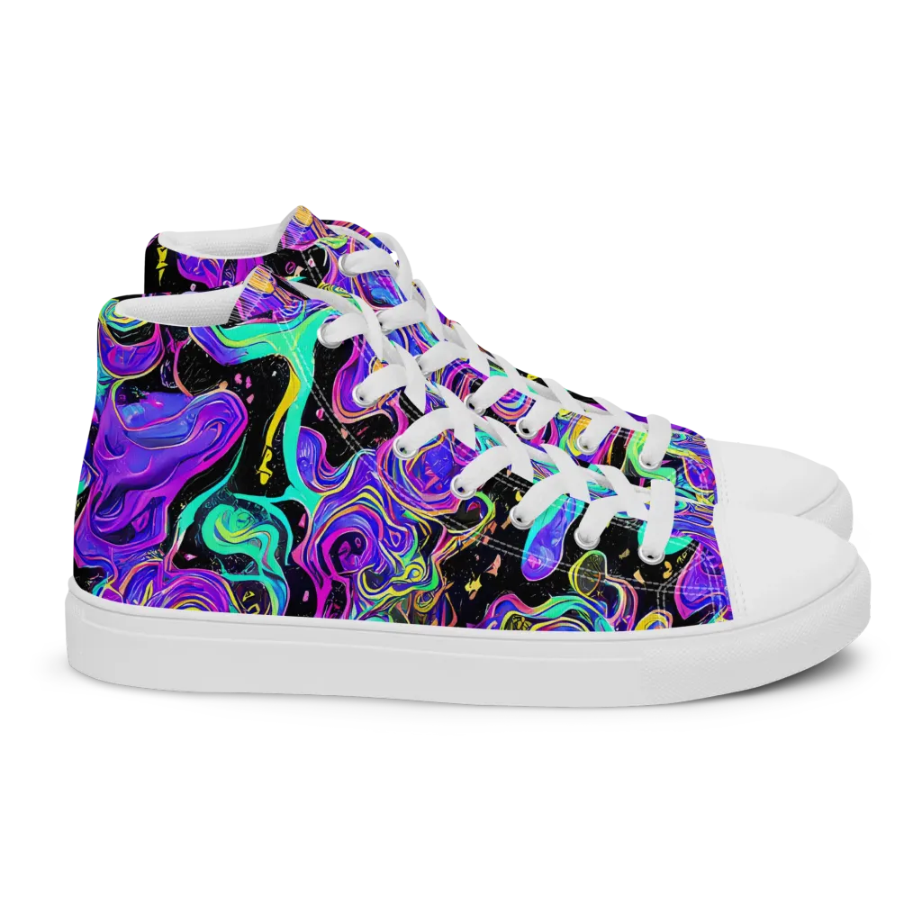 Sonic Swirl on Women's High Top Canvas Shoes — Right