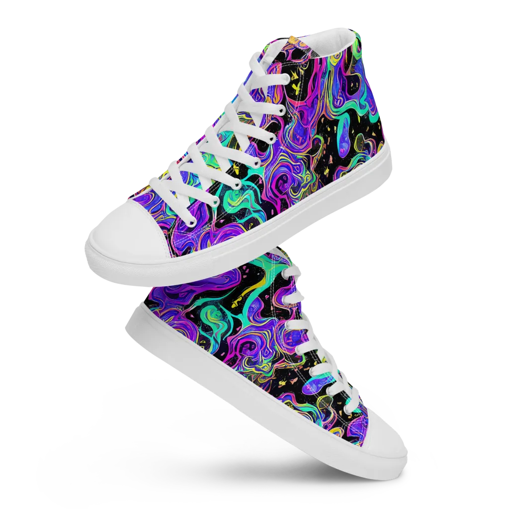 Sonic Swirl on Women's High Top Canvas Shoes — Front