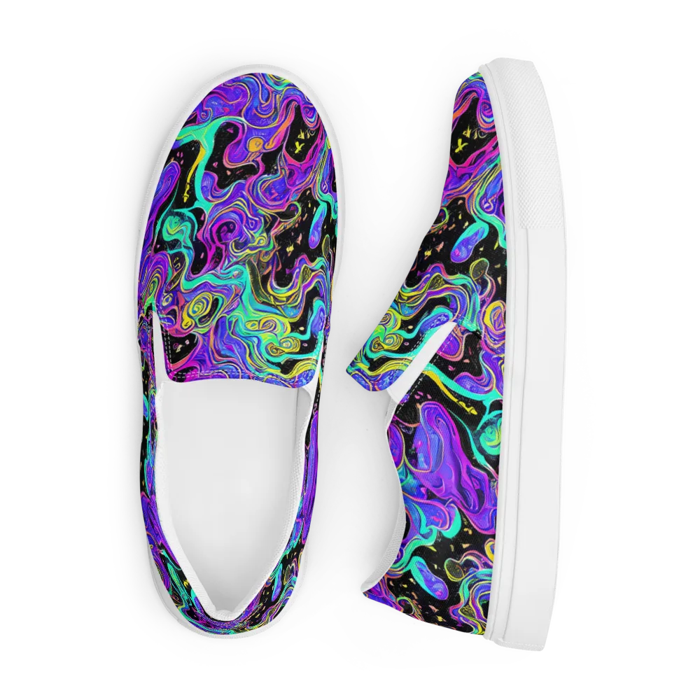 Sonic Swirl on Men's Slip-On Canvas Shoes — Front