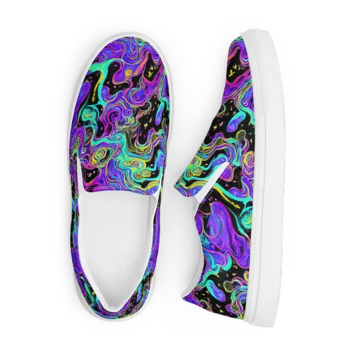 Sonic Swirl on a Men's Slip-On Canvas Shoes