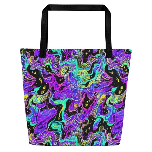 Sonic Swirl on a Large Tote Bag W/ Pocket