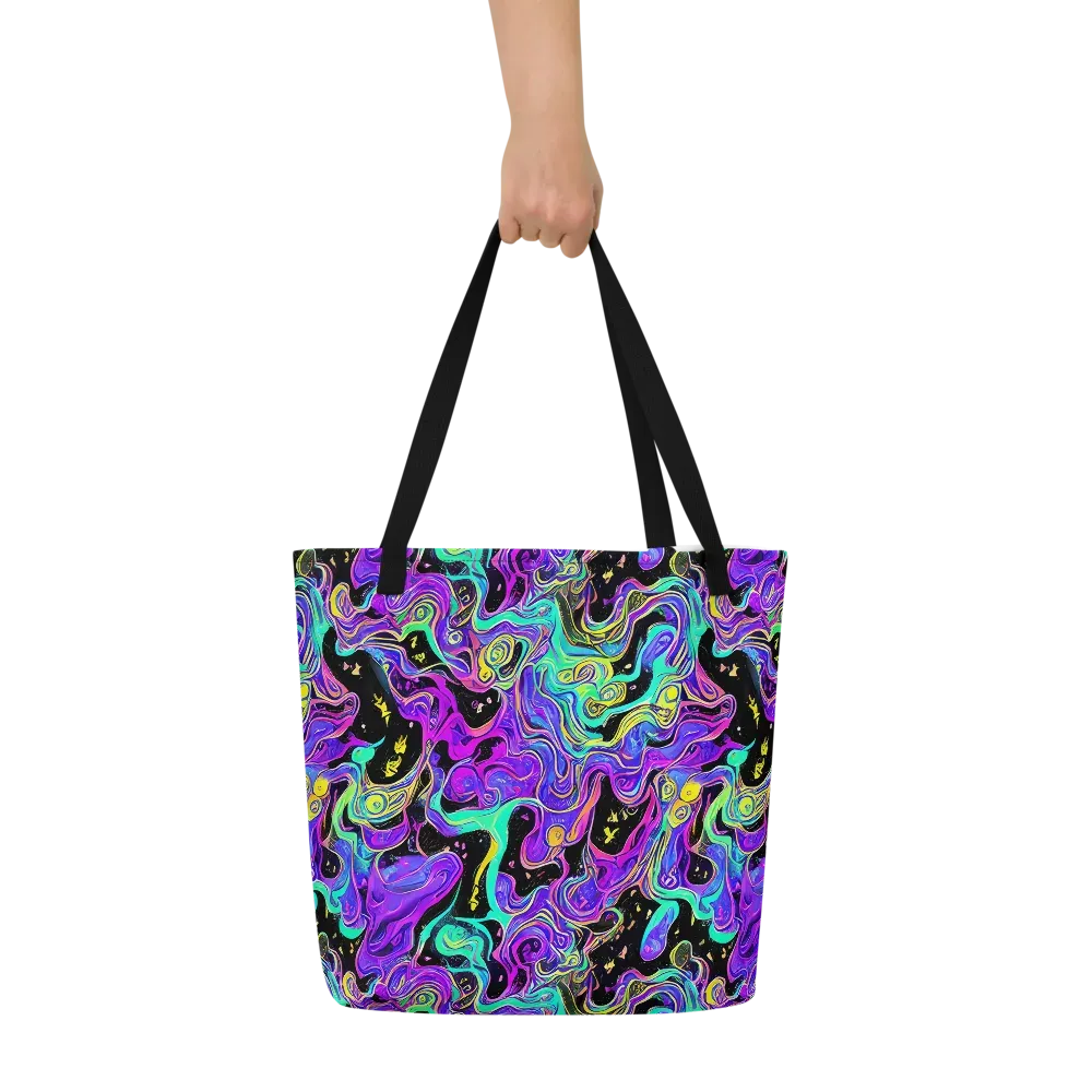 Sonic Swirl on Large Tote Bag W/ Pocket — Front