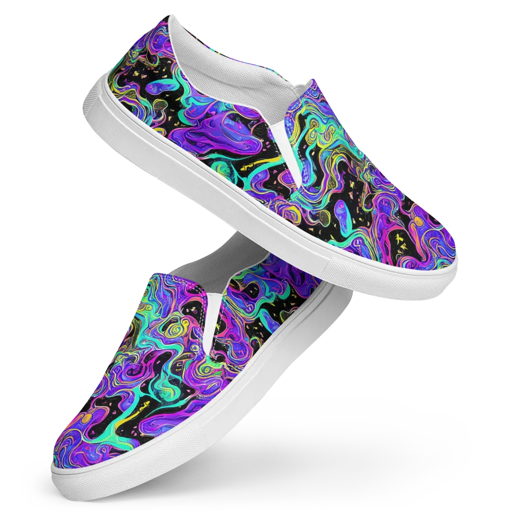 Sonic Swirl on Women's Slip-On Canvas Shoes — Front