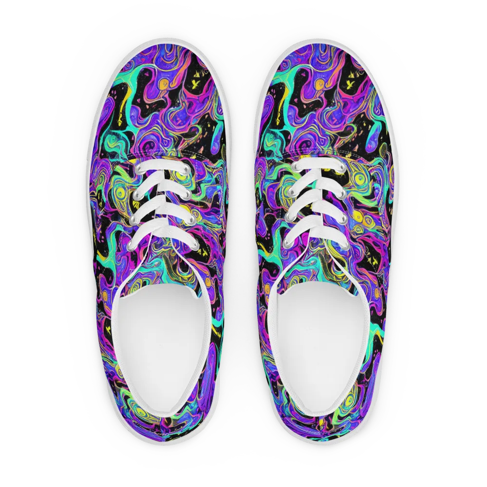 Sonic Swirl on Men's Lace-Up Canvas Shoes — Front