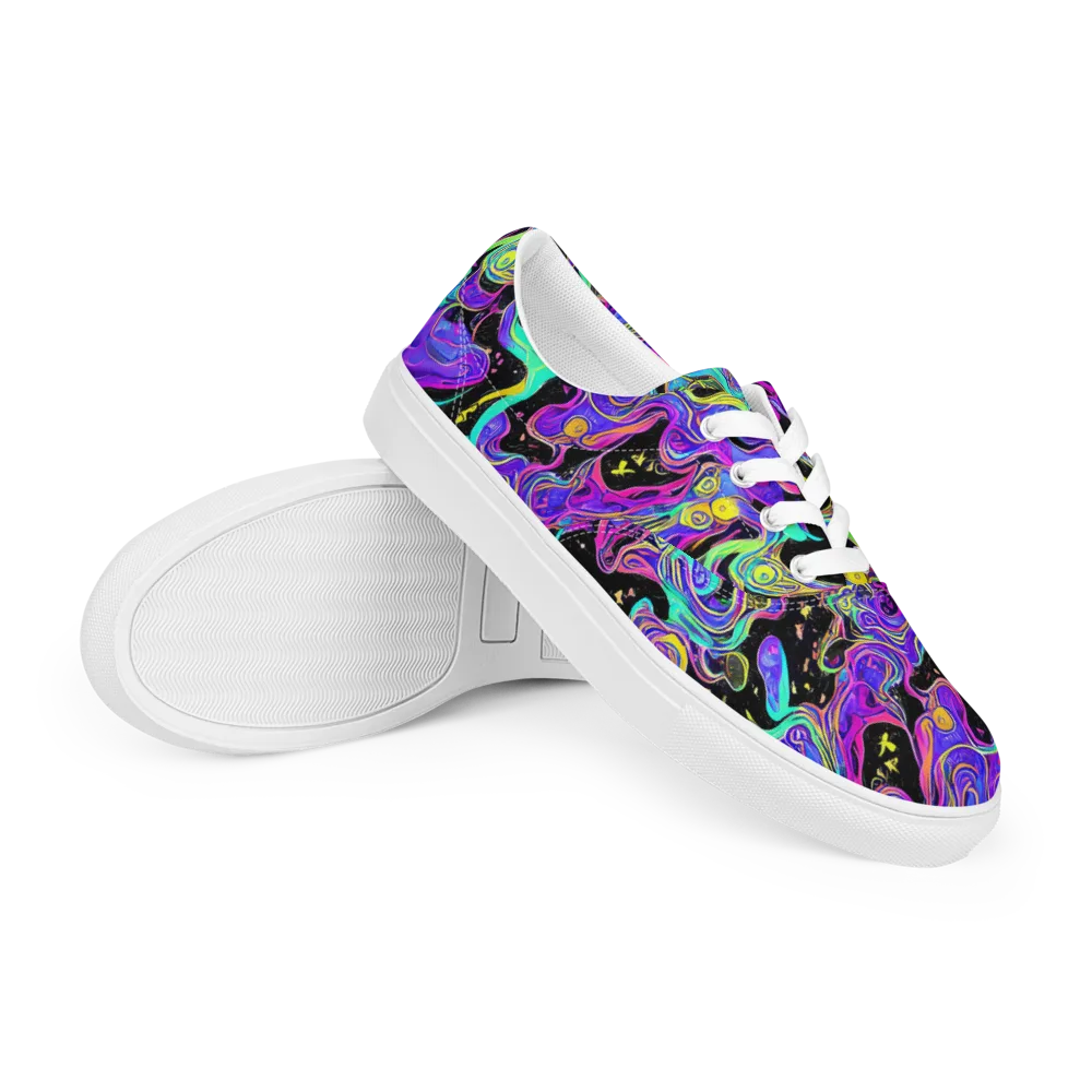 Sonic Swirl on Men's Lace-Up Canvas Shoes — Right Front
