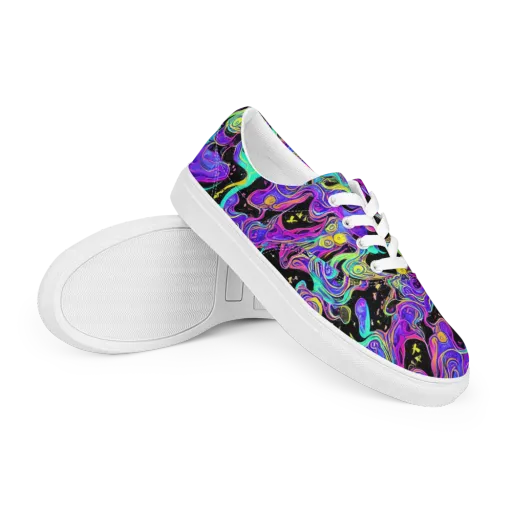 Sonic Swirl on a Men's Lace-Up Canvas Shoes