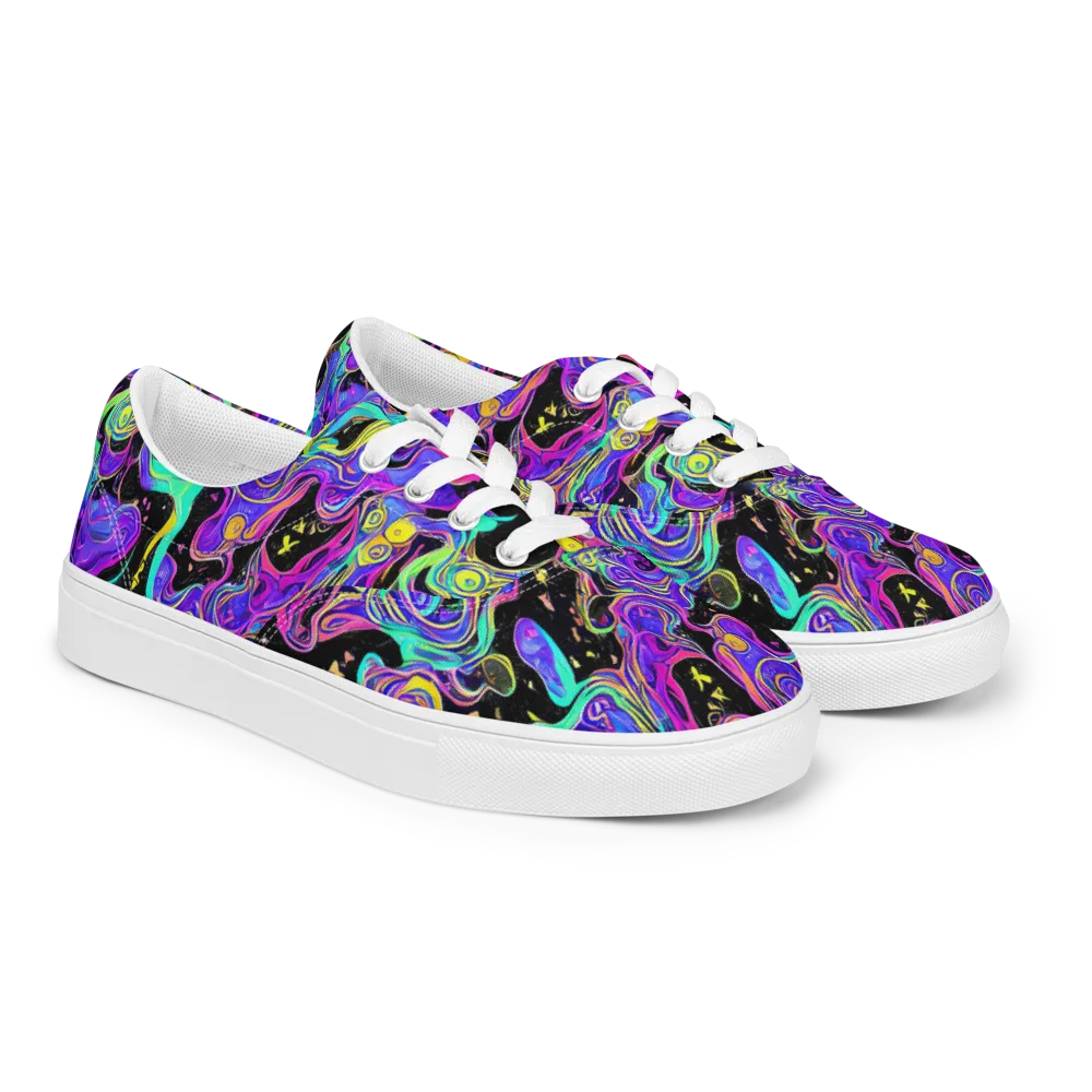 Sonic Swirl on Men's Lace-Up Canvas Shoes — Right Front