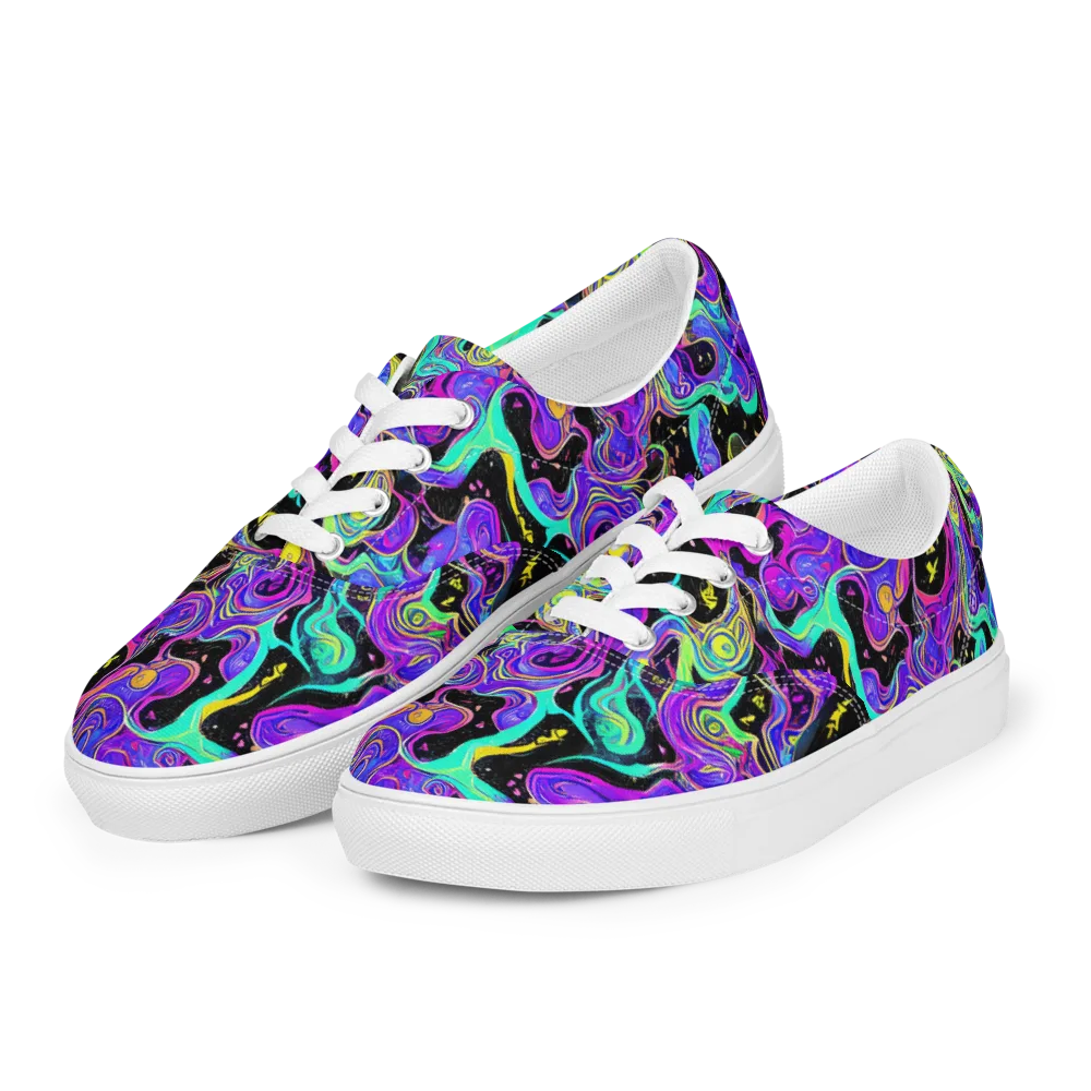 Sonic Swirl on Men's Lace-Up Canvas Shoes — Left Front