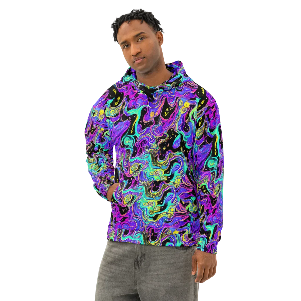 Sonic Swirl on Cotton Hoodie — Left Front