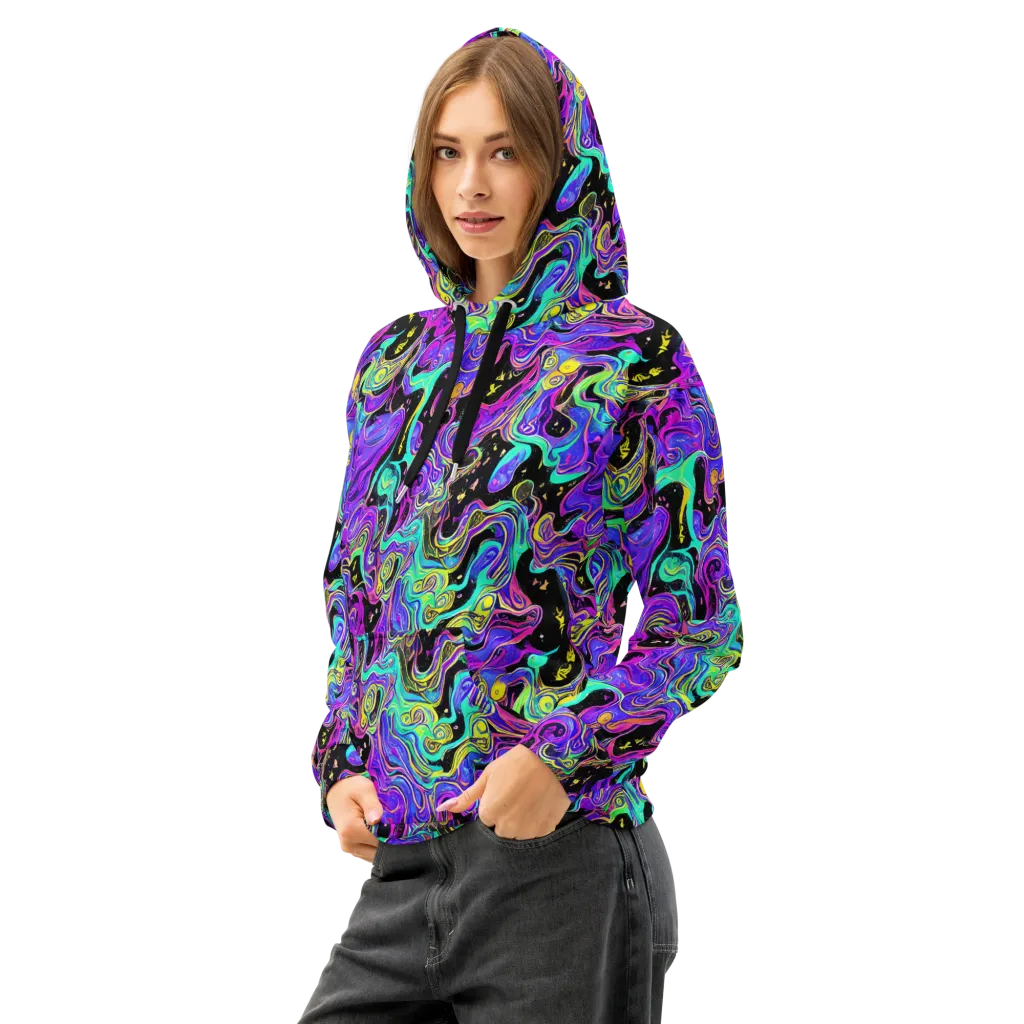 Sonic Swirl on Cotton Hoodie — Left Front