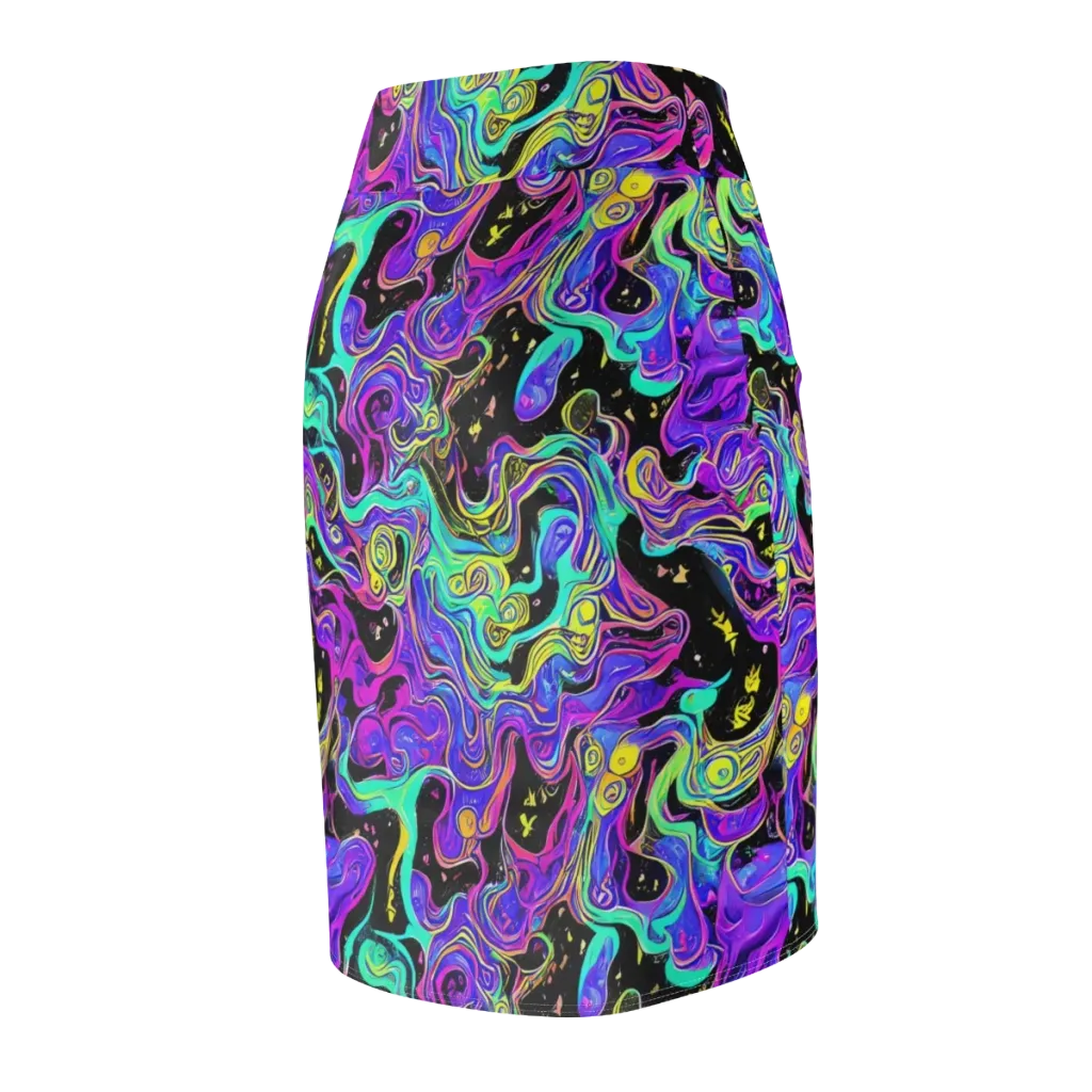 Sonic Swirl on Pencil Skirt — Back Side